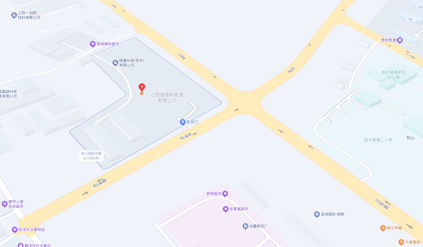 江西省赣州市信丰县高新技术产业园区地图，标出公司所在位置，道路清晰可见